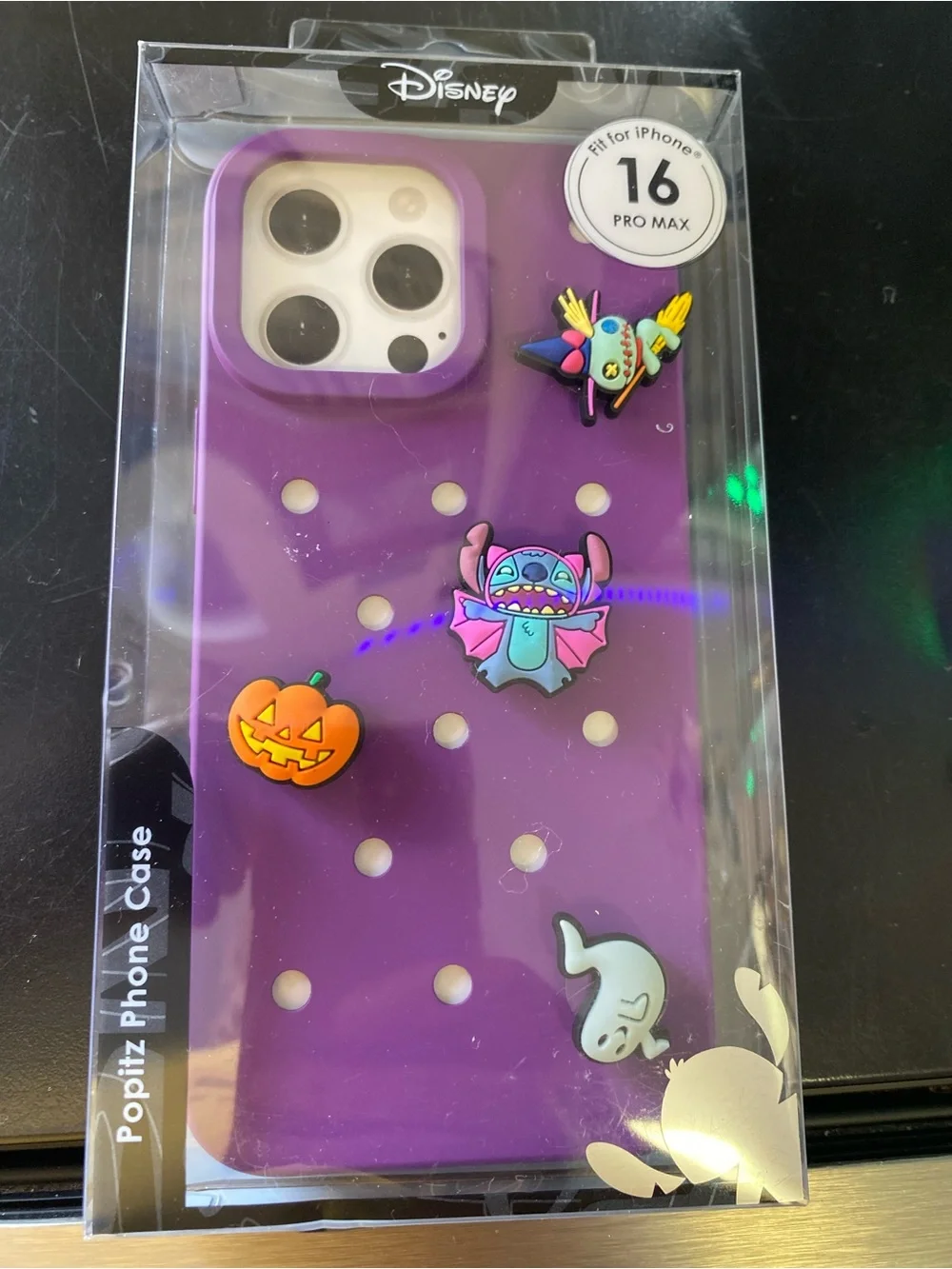 Disney Purple Pop It iPhone 16 Pro Max Case with Halloween Charms